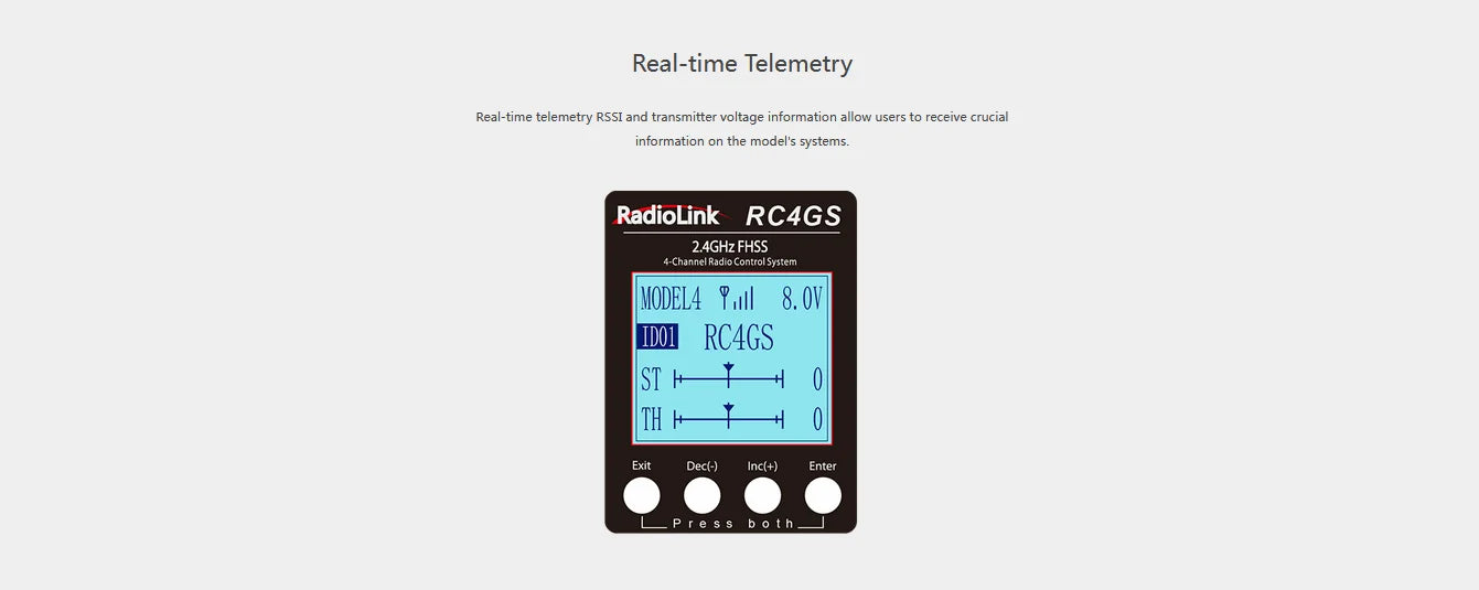 RadioLink RC4GS V3 5CH Transmitter 2.4G Remote Controller + R6FG Gyro 6CH Receiver Radio System for RC Car Boat Model Toy Robot