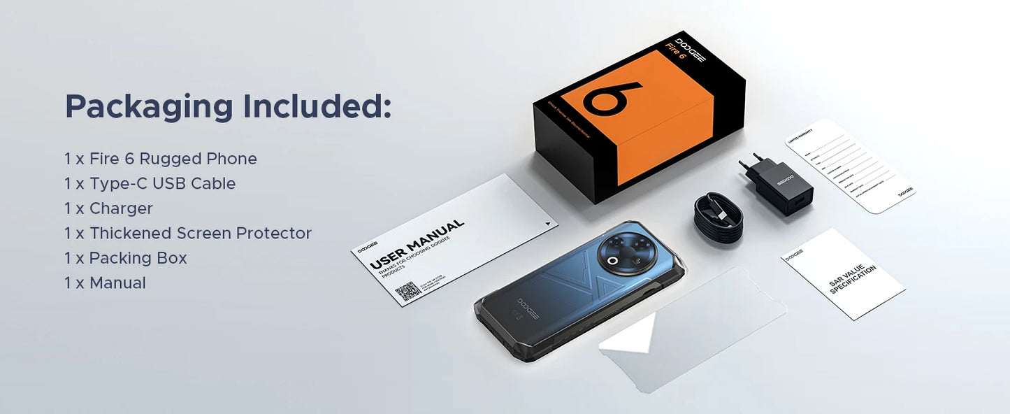 DOOGEE Fire 6 Wärmebildkamera - 10400 mAh Akku, 18 W, 6,56 Zoll