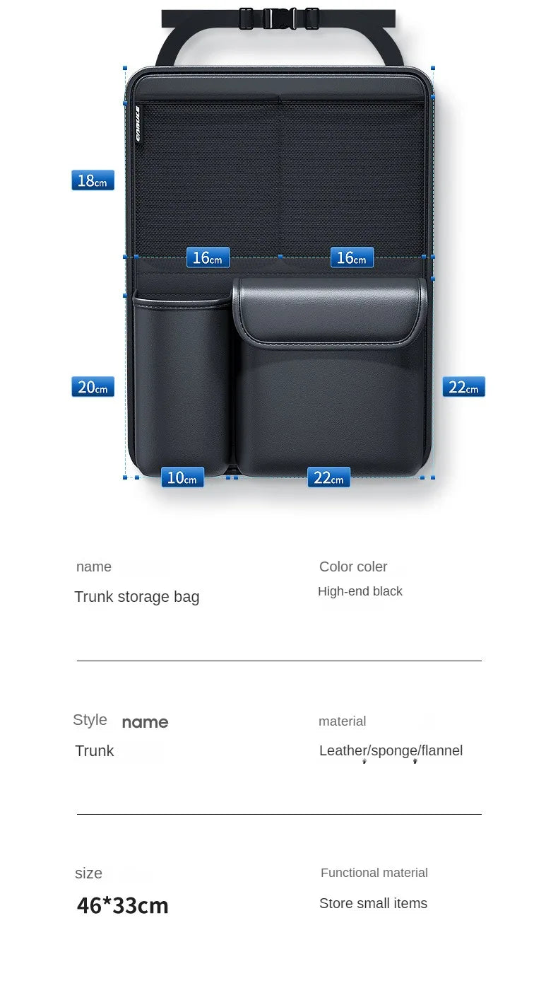 Auto Kofferraum Leder Aufbewahrung Tasche 2025 - Faltbar Auto Sitz Rücken Werkzeug Organizer - Multifunktional UV Aufbewahrung SUV Rücksitz Hängend Organizer