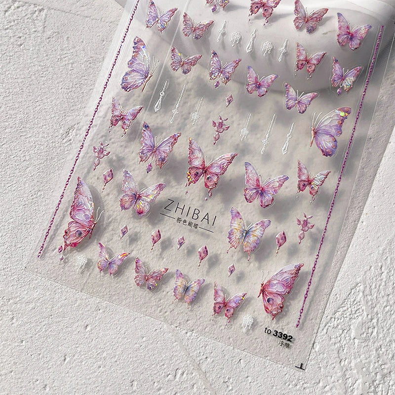 Designs 5D Relief Schmetterling Nagelsticker - 1 St 3D