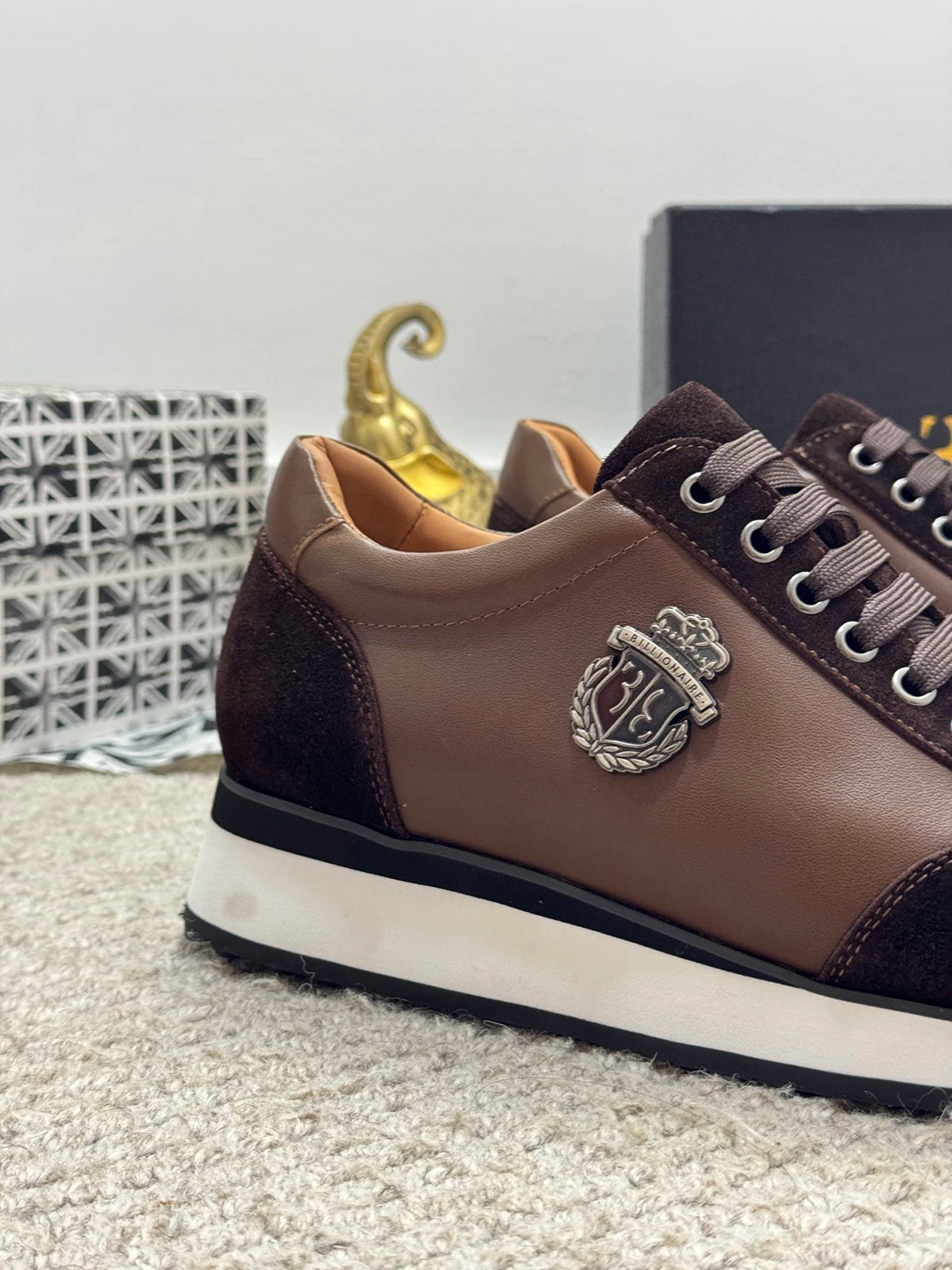 BLSK CPRT Slip On Sneaker Stickerei Design - Größe 39-45, Rindsleder Innenfutter, Gummisohle