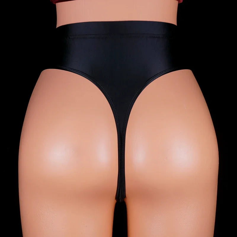 YAULAANG Damen String 2025 - Japan Style High-Waist Satin String glänzend
