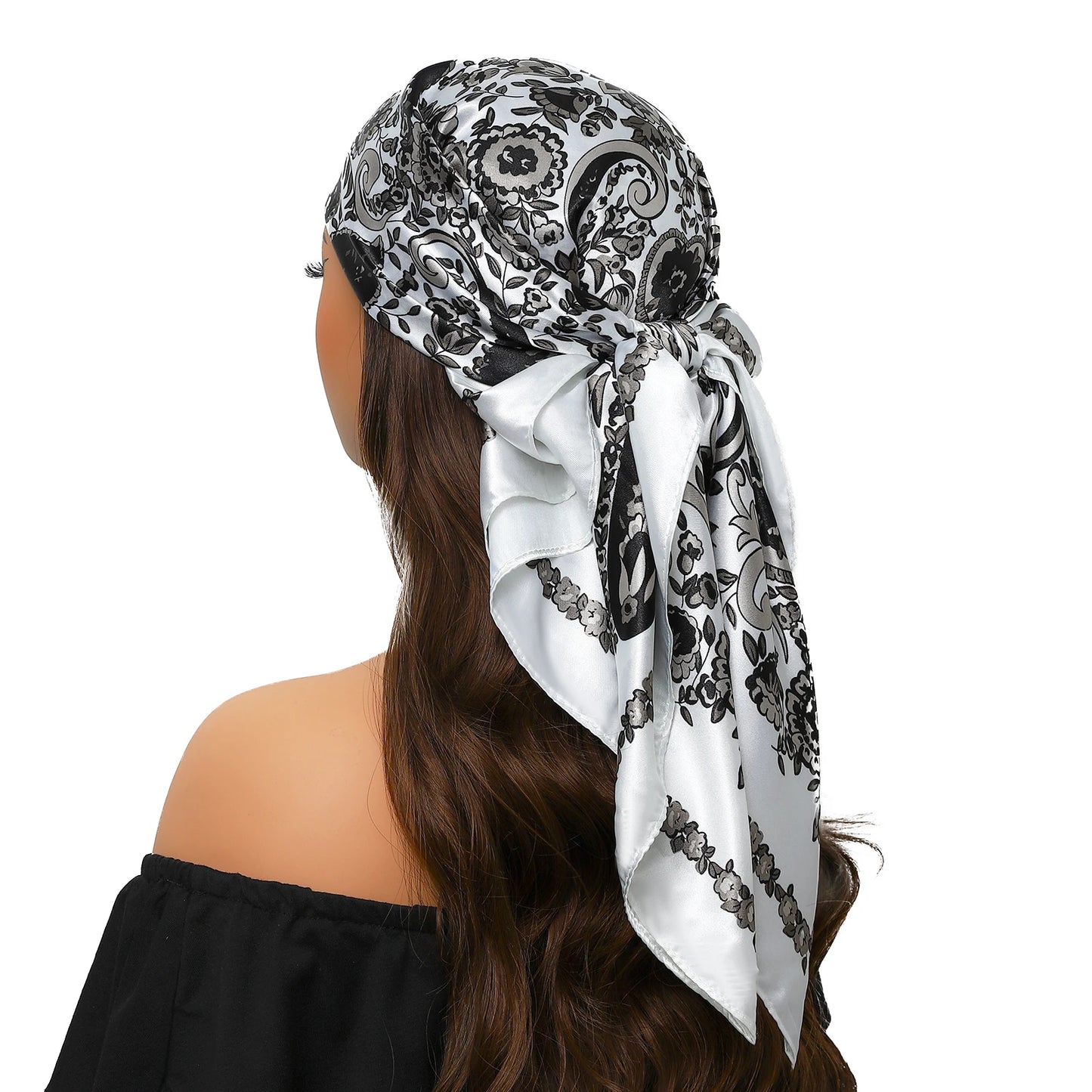Kopf Foulard Seidenglanz - 90x90 cm Polyester weich