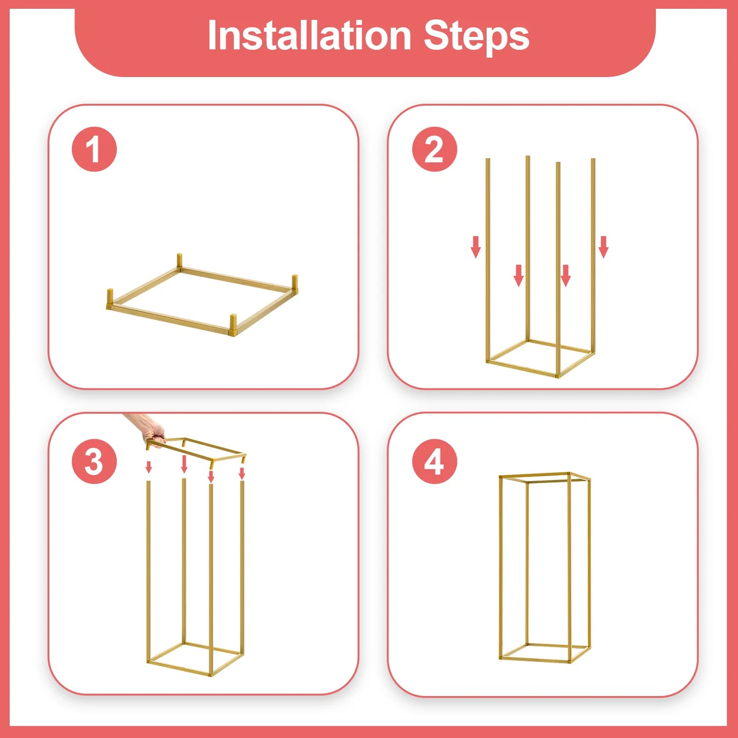 GoldLine Blumenständer 60 cm Höhe Metall 5 kg Tragkraft 10er Set
