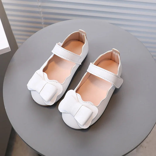 Mädchen-Schuhe 2025: Girls-Bow Leather Children's-Fashion - Casual Flat Collection