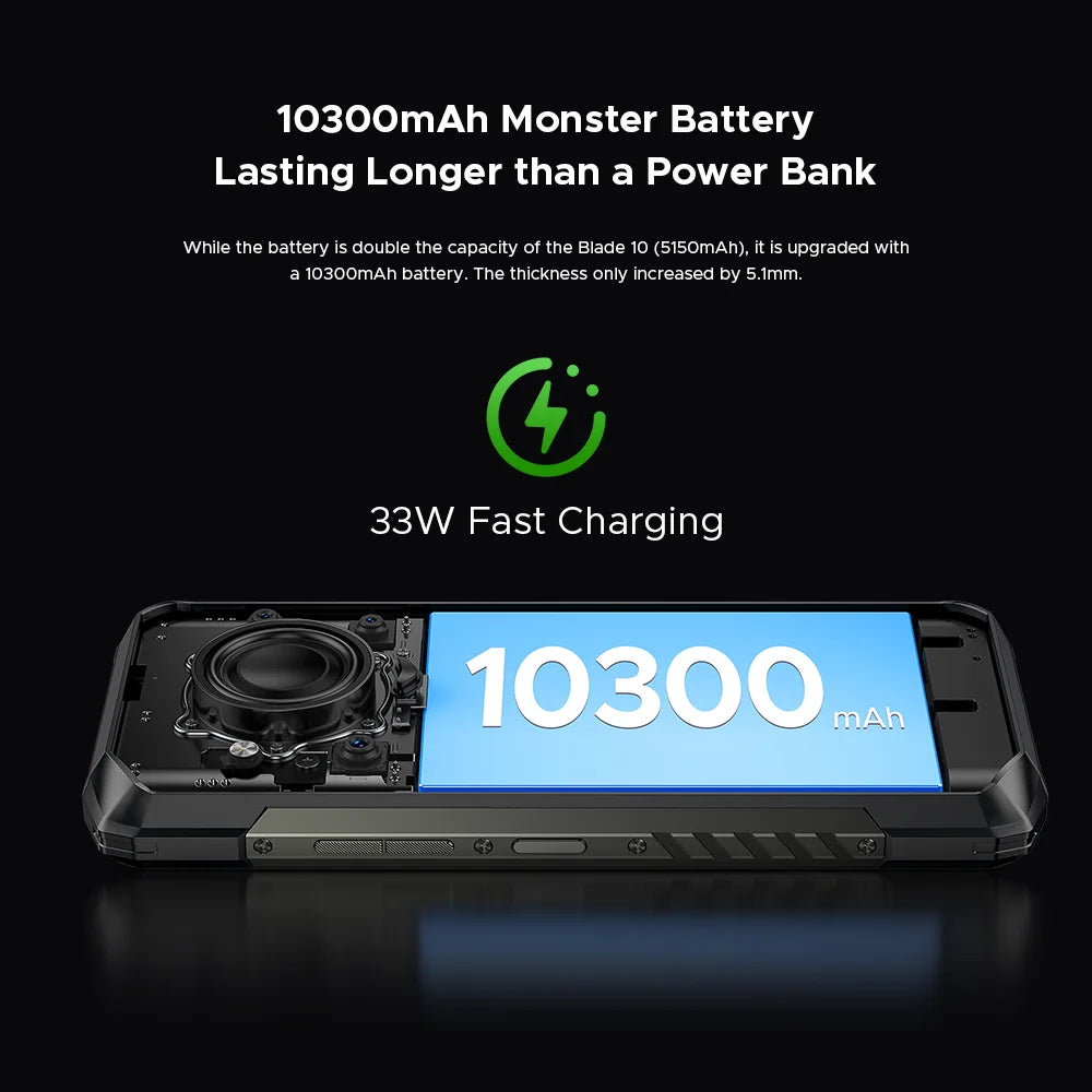 DOOGEE Blade20 Play Robustes 5G - Kapazität 10300mAh, 33W, 6,6 Zoll