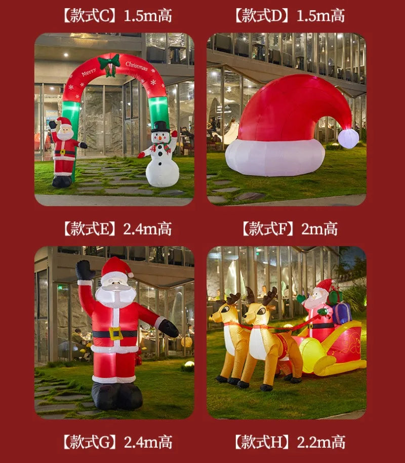 Christmas Inflatable Model,climbing Wall Santa Claus Glowing Inflatable Model, Outdoor Garden Scene Decoration Hanging Ornaments