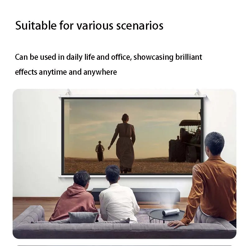 Thinyou 60inch 72inch 84inch 100 Inch 16:9 HD Projector Screen White Manual Pull Up Diagonal High-definition pantalla proyector