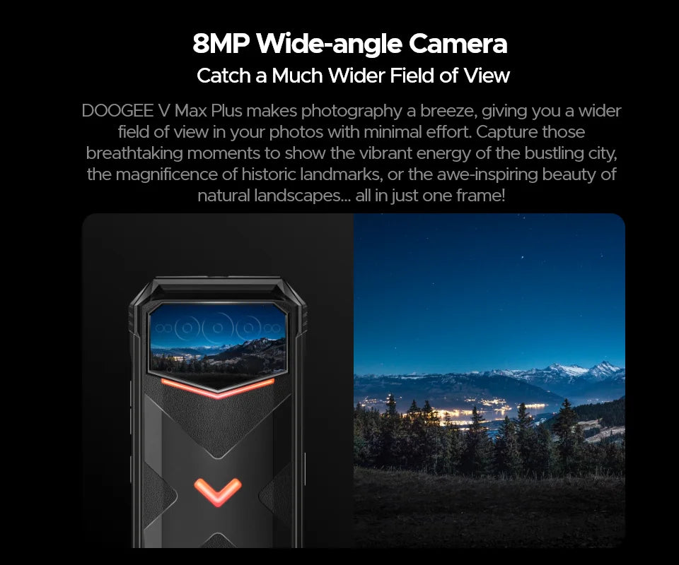 DOOGEE V Max Plus Robustes 5G Telefon - 22000 mAh Akku, 6,58Zoll, 33W