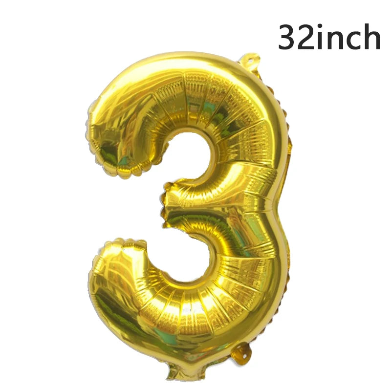 QIJOYJU Rosegold Zahlballon - 32 Zoll 1 Stück Nummer