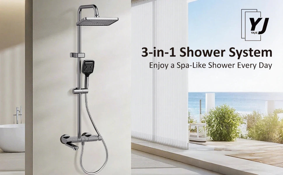 NONEM Badezimmer Wasserhahn-Set Klappbarer Auslauf 180°-Höhenverstellbar Messing