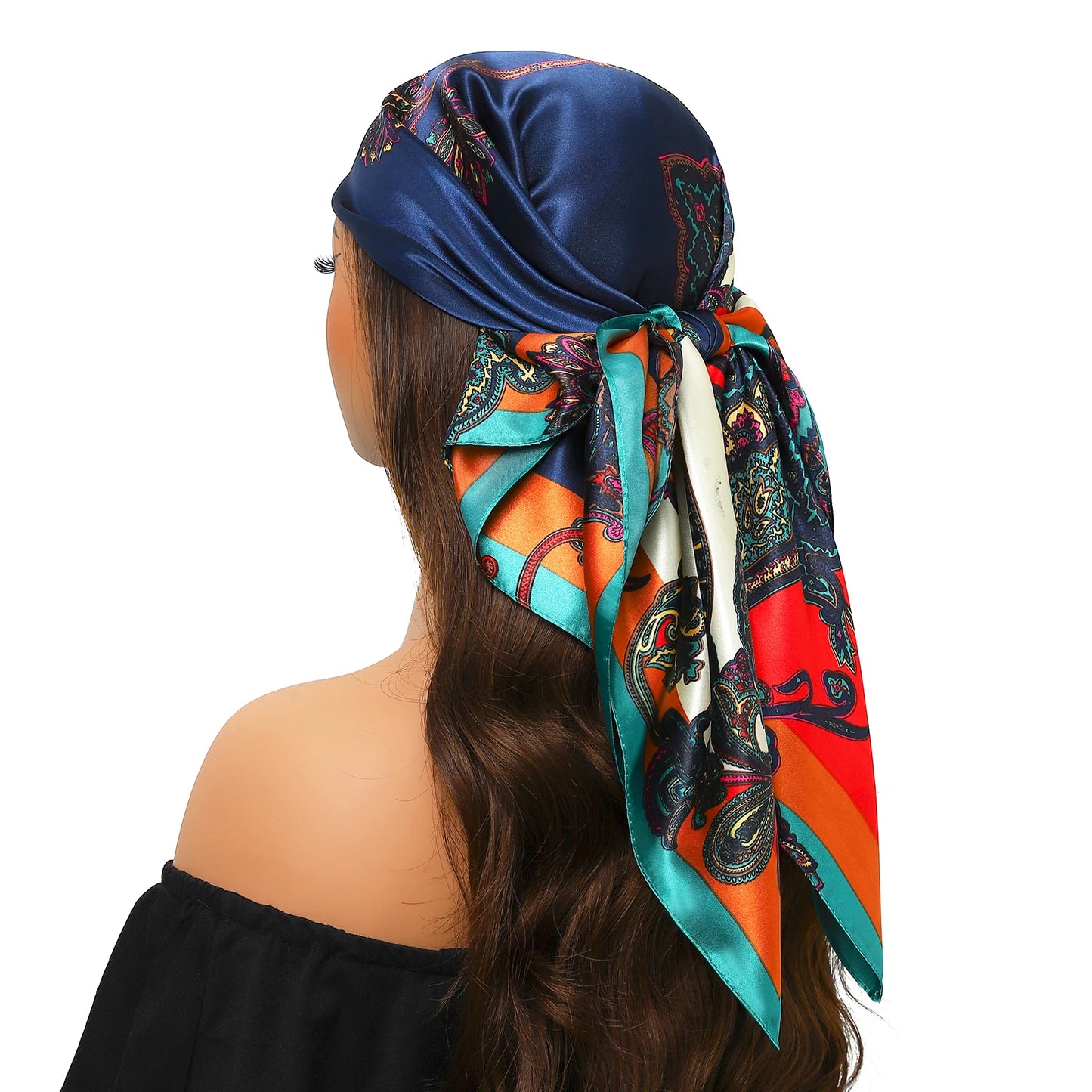 Kopf Foulard Seidenglanz - 90x90 cm Polyester weich