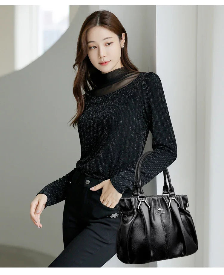 Genuine Brand Tote Bag Luxury Handbags for Women Mom Shoulder Crossbody Hand Bag Designer High Quality Soft Pu Leather Commuting