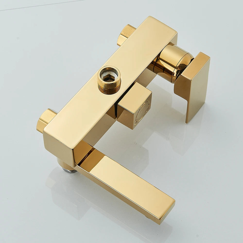 MYQualife Goldener Duscharmatur Regendusche - Auslauf 15 Cm, 8 Zoll