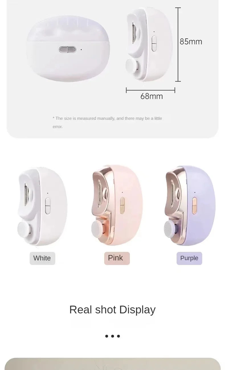 Electric Nail Clipper Grinding and Polishing 2 in 1 Multifunctional Portable Automatic Nail Grinder Electric Manicure Tool