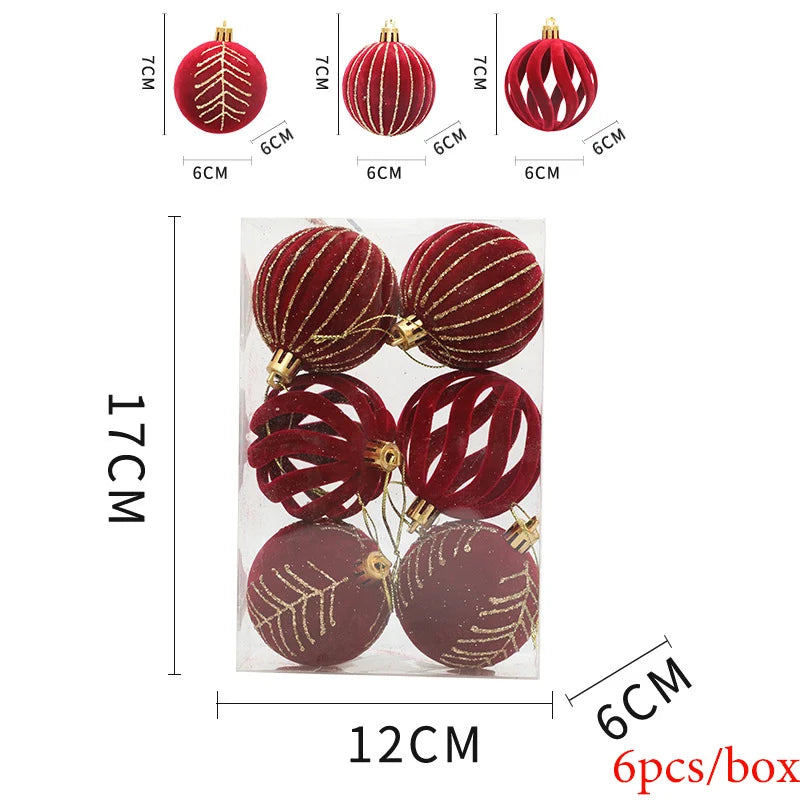 Cyuan 6CM Bruchsichere Christbaumkugel - Farbe Rot Grün Weiß, Durchmesser 6 cm