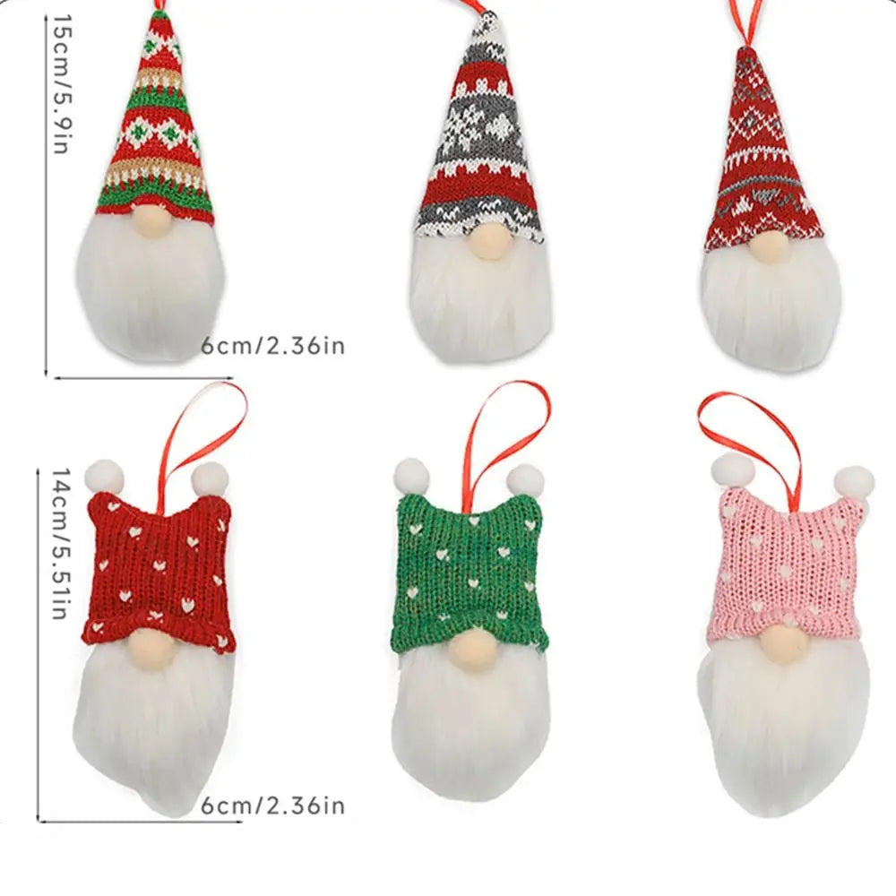 3/6Pcs Kreative Weihnachtsdekoration Anhänger Gesichtslose Puppe Plüsch Zwerge Hängen Weihnachtsbaum Anhänger Einfach Zu Hängen