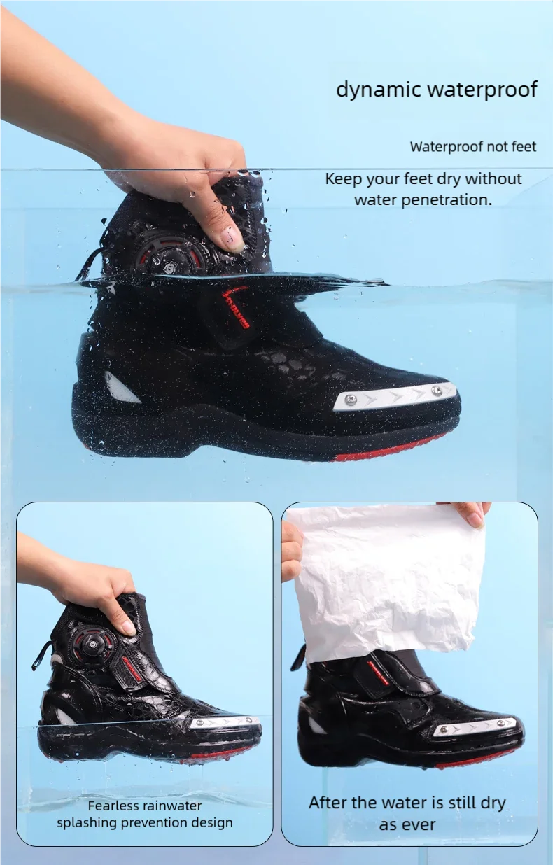 CN Fujian Sturzsicher Motorradstiefel - EU42 PU Obermaterial Gummi Sohle Bequeme Passform