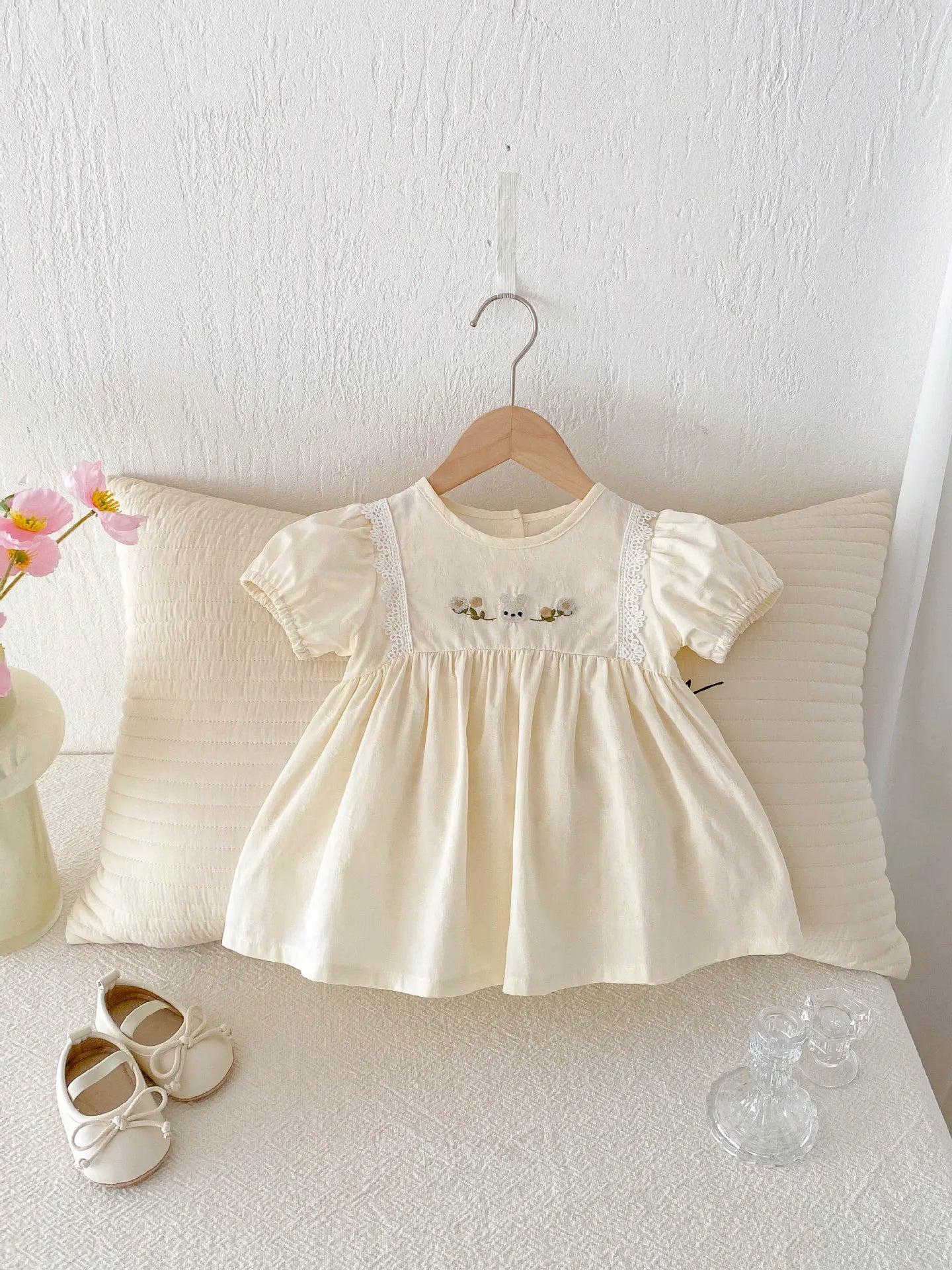 NELNKAGHY Kleid Spitze Baumwolle - Floral Prinzessin Gr 80