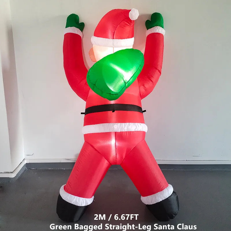 Christmas Inflatable Model,climbing Wall Santa Claus Glowing Inflatable Model, Outdoor Garden Scene Decoration Hanging Ornaments