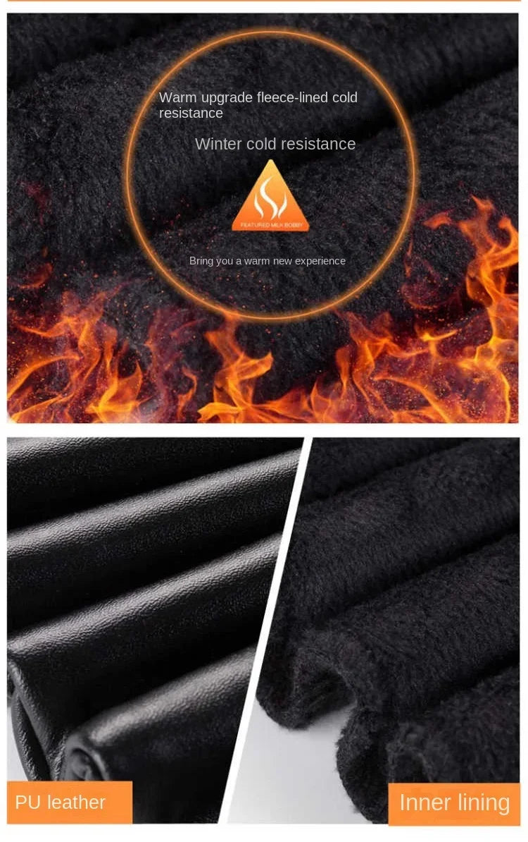 LederLux SlimFit Thermofutterhose - hohe Taille, dehnbar