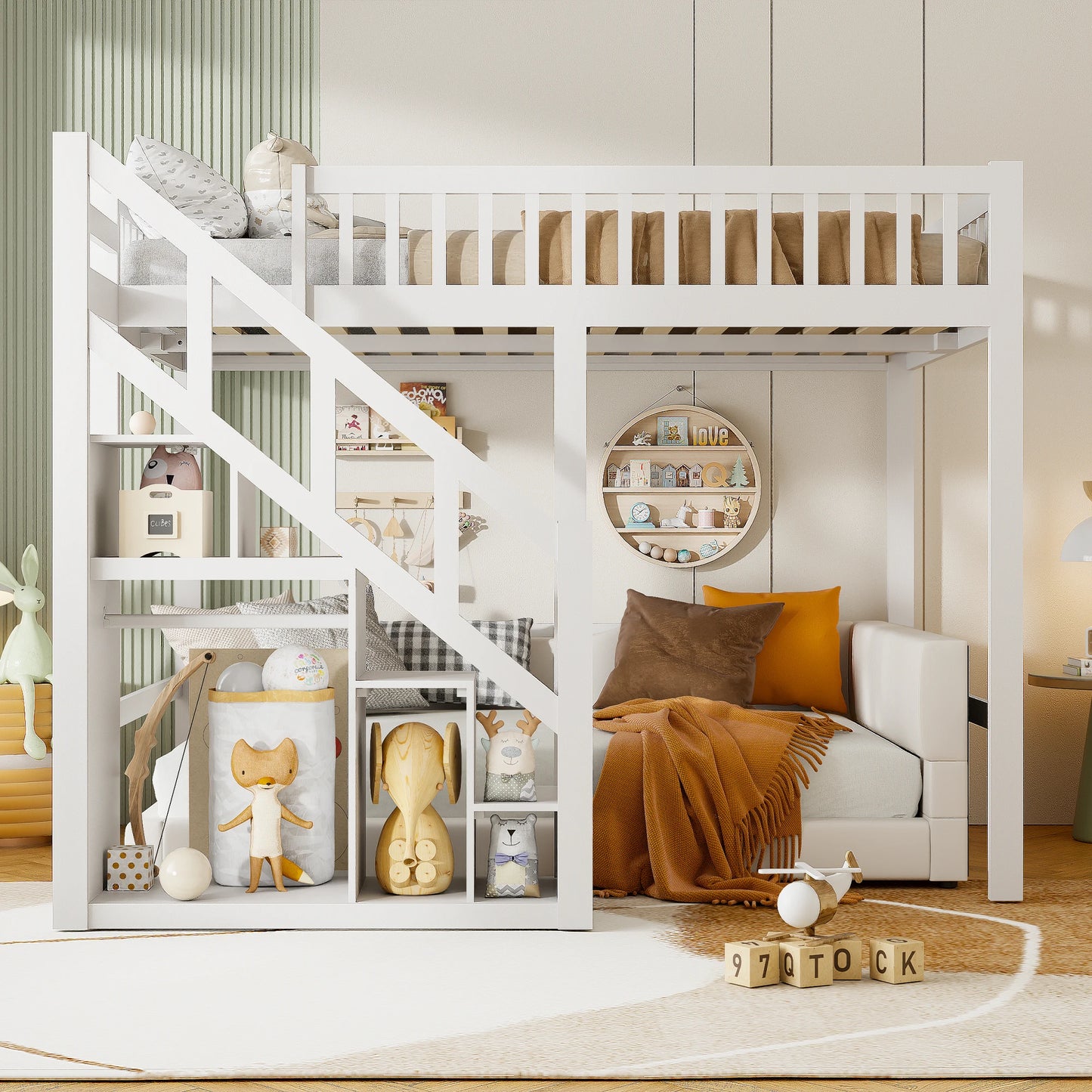 KidoWood Etagenbett Mit Stauraum - Belastbarkeit 120 kg, Abmessungen 140x200 by Golden Bridge Store