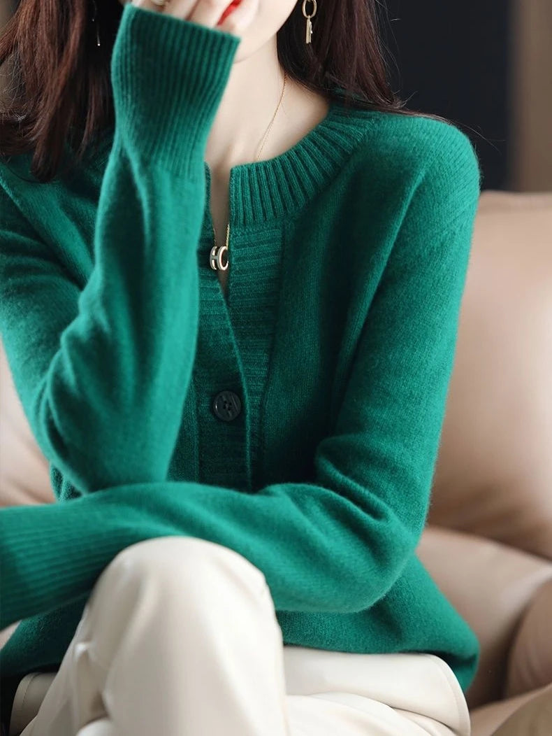 RankSweet Cardigan Winterschnitt Korean Style - Kuscheliger Strickpullover, Größe M, Gewicht 120–220 g/m²