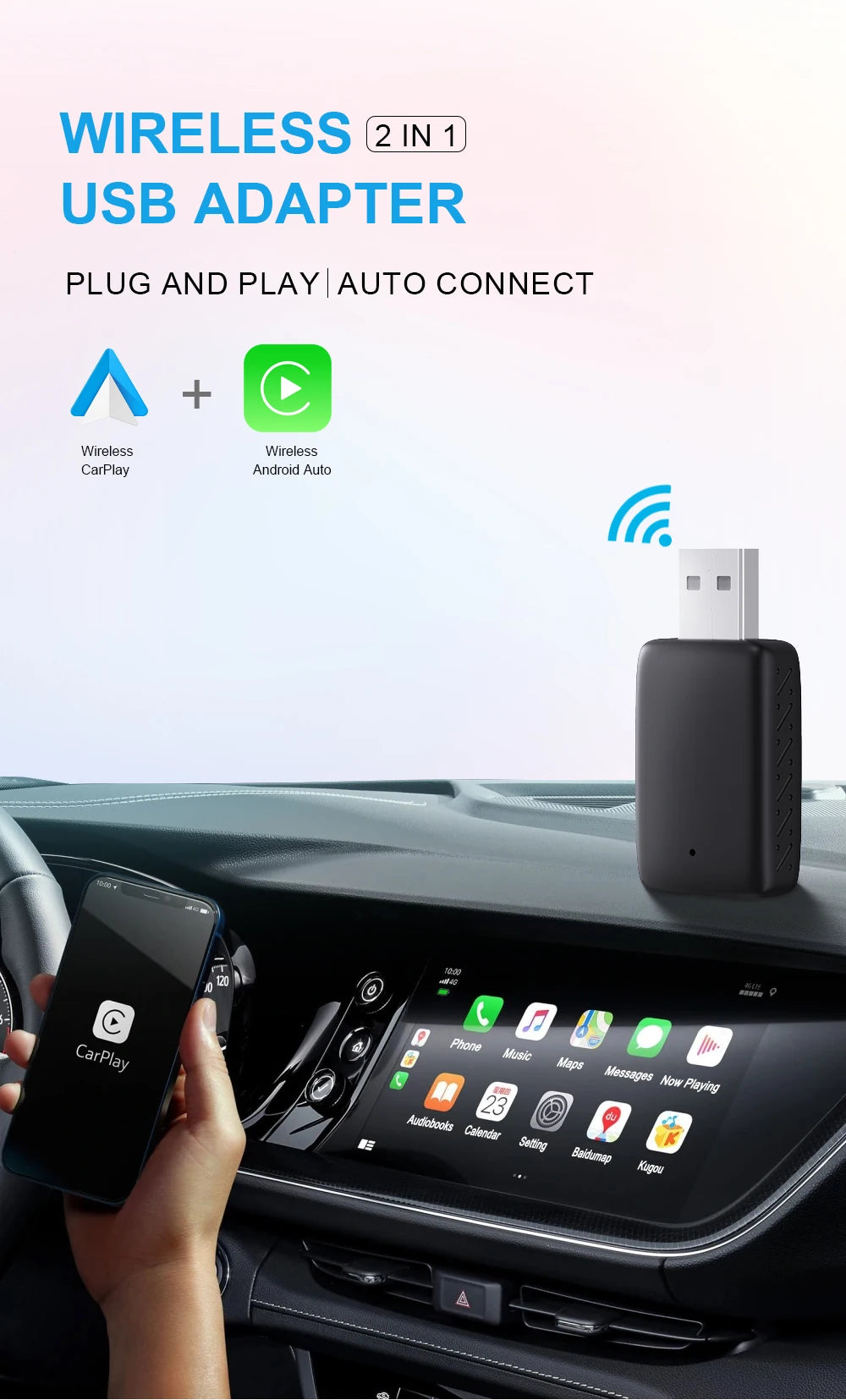 AutoLink 2in1 CarPlay Adapter - USB 5V Bluetooth Mini