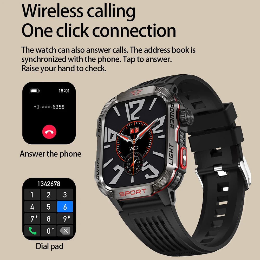 Smartwatch 2025: Outdoor-Military GPS-Sports - Flashlight Compass Collection