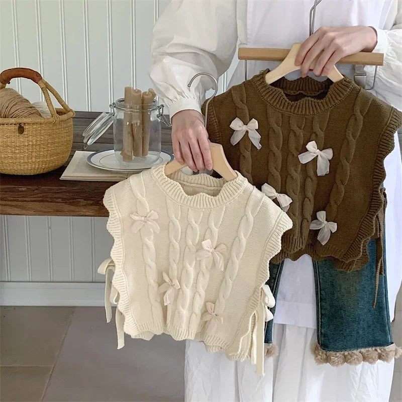 Koreanische Kinder Strickweste - Dicke Weiche Wolle Gr 1-3y