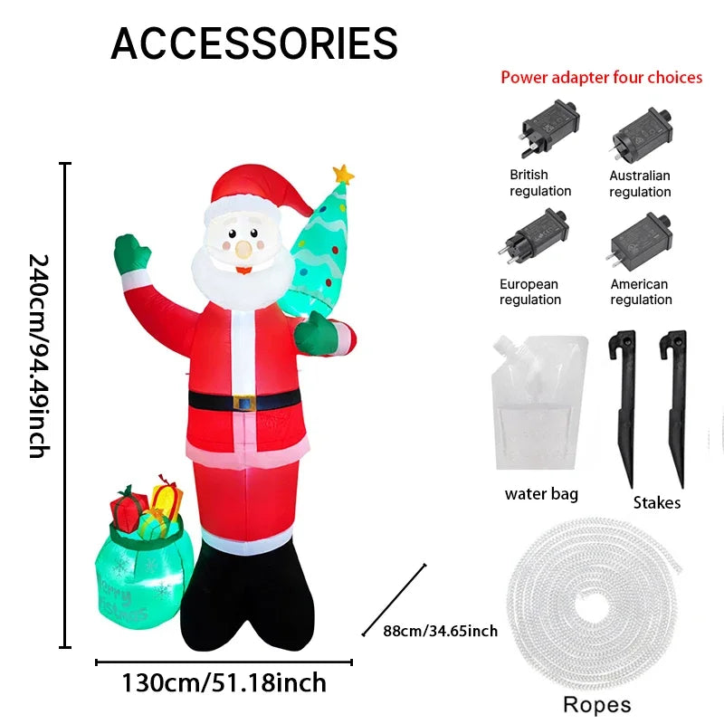 CN Guangdong Santa Claus Aufblasbar - Größe 2,4 m LED-Lichter Stoff