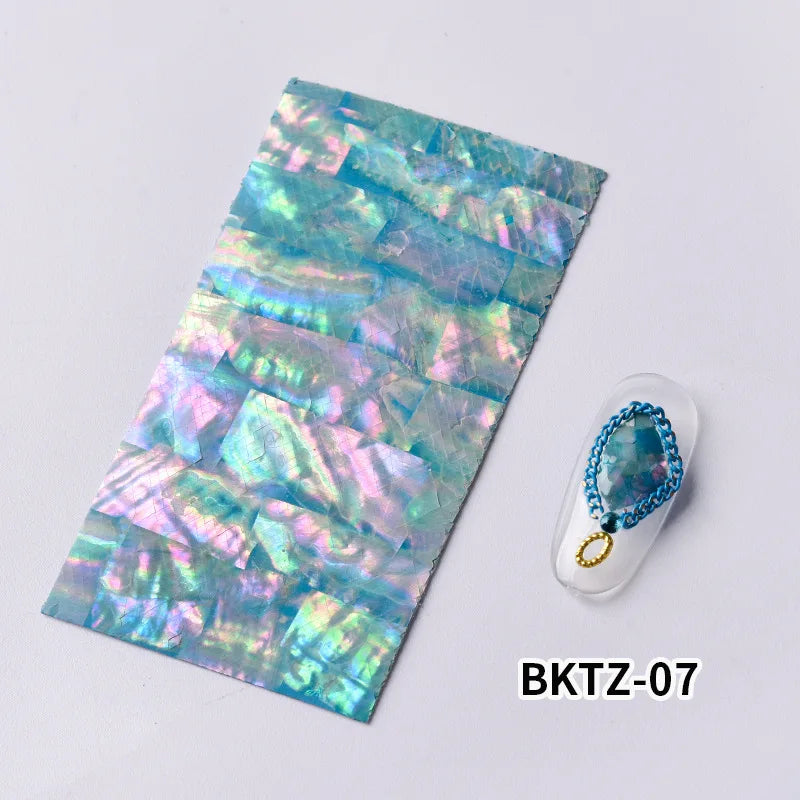 Adhesive 3D Nail Shell Sticker Abalone Shell Fragments Flakes Sequins For Manicure Nails Art Decoration Design Supplies Material