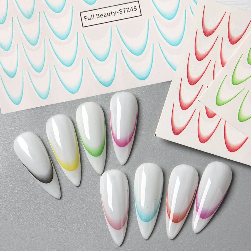 Choice FB-STZ40 Ombre French Nagelsticker - 8 Stück 6.3x10cm