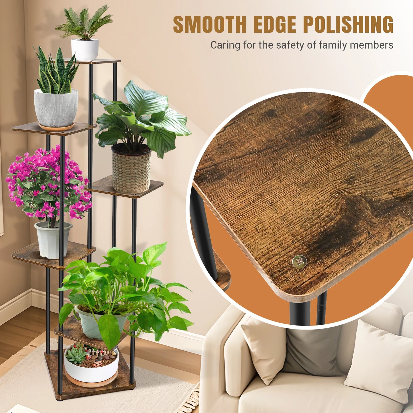 NatureLine Pflanzenständer 4 Bis 6-Stufig Metall Innen 80-132 cm