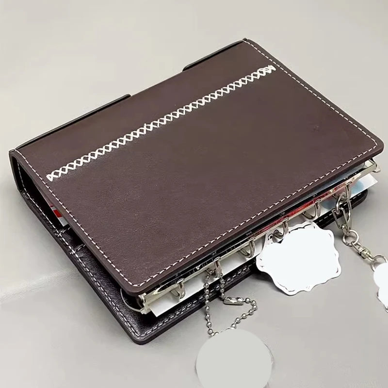 Leather Portable Pocket Booklets Black/Brown A7 Pu Notebooks With 40sheets Blank Pages For Kids' Daily Plans Back To School Gift