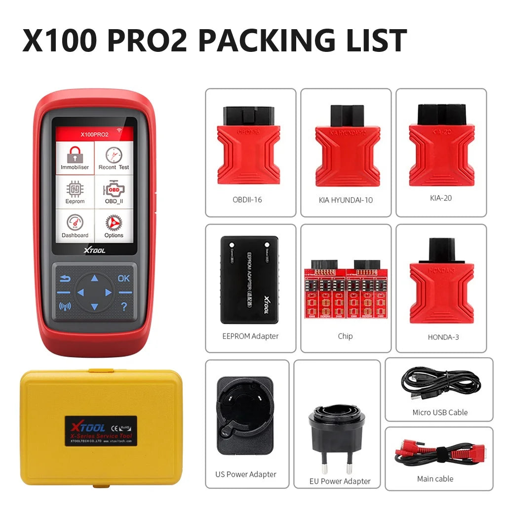 XTOOL X100 Pro2 OBD2 Scanner 2025 - Professional Key Programmer EEPROM Adapter - Auto Diagnosegerät Lifetime Update