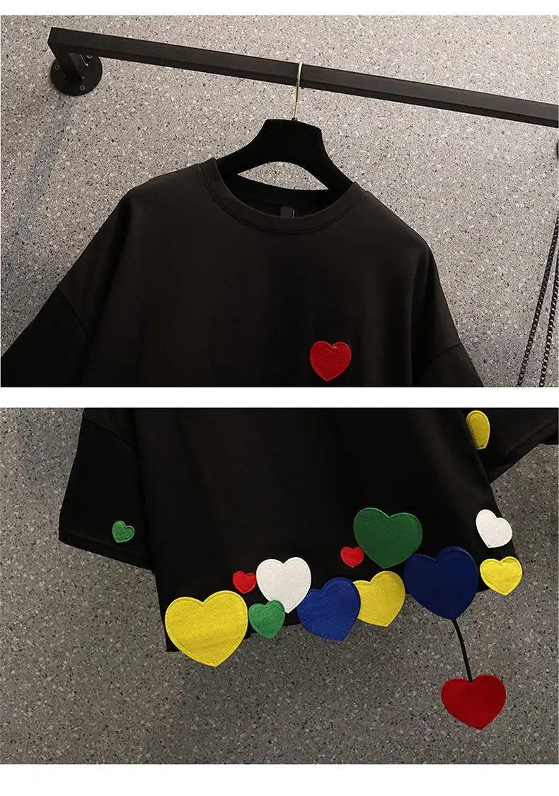 Damen-Sommer-T-Shirt 2025: Sommer Neues Rundhals Mode Kurzarm T-Shirt Frauen High Street Lässig Lockere Pullover Persönlichkeit Baumwolle Allzweck Tops Kollektion