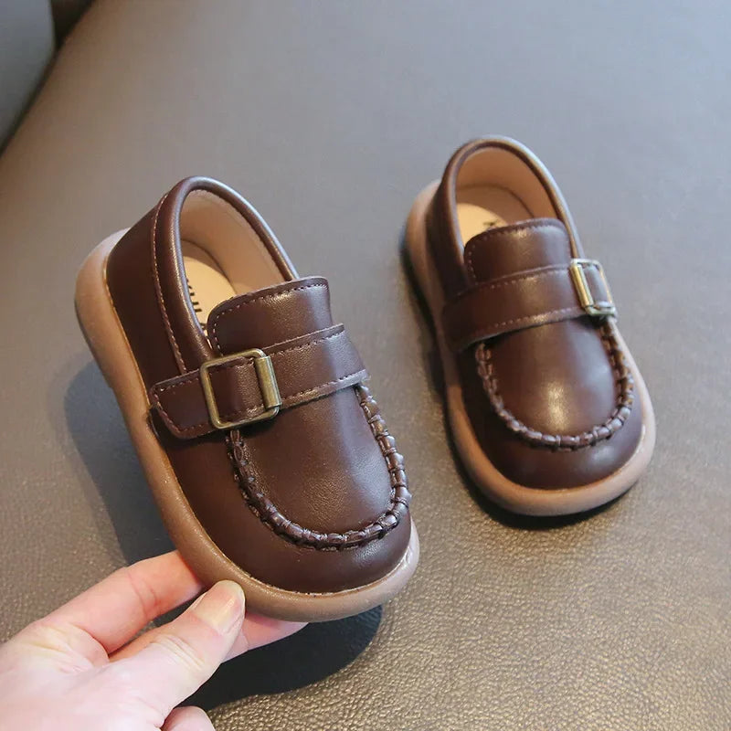 Jungen Casual Schuhe 2025 - Kleinkind Flache Loafer Slip-On - Frühling Herbst Runde Zehen Klassische Schnalle Hochzeit