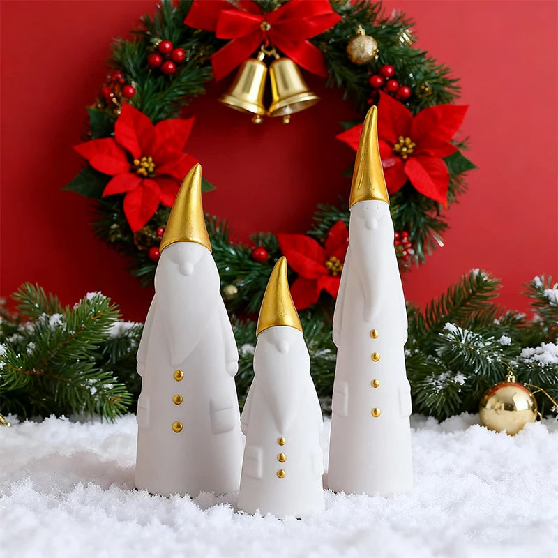 MINISO Nordischer Stil Weihnachtsmann Set - Größe Klein, Harz, 4 Stück