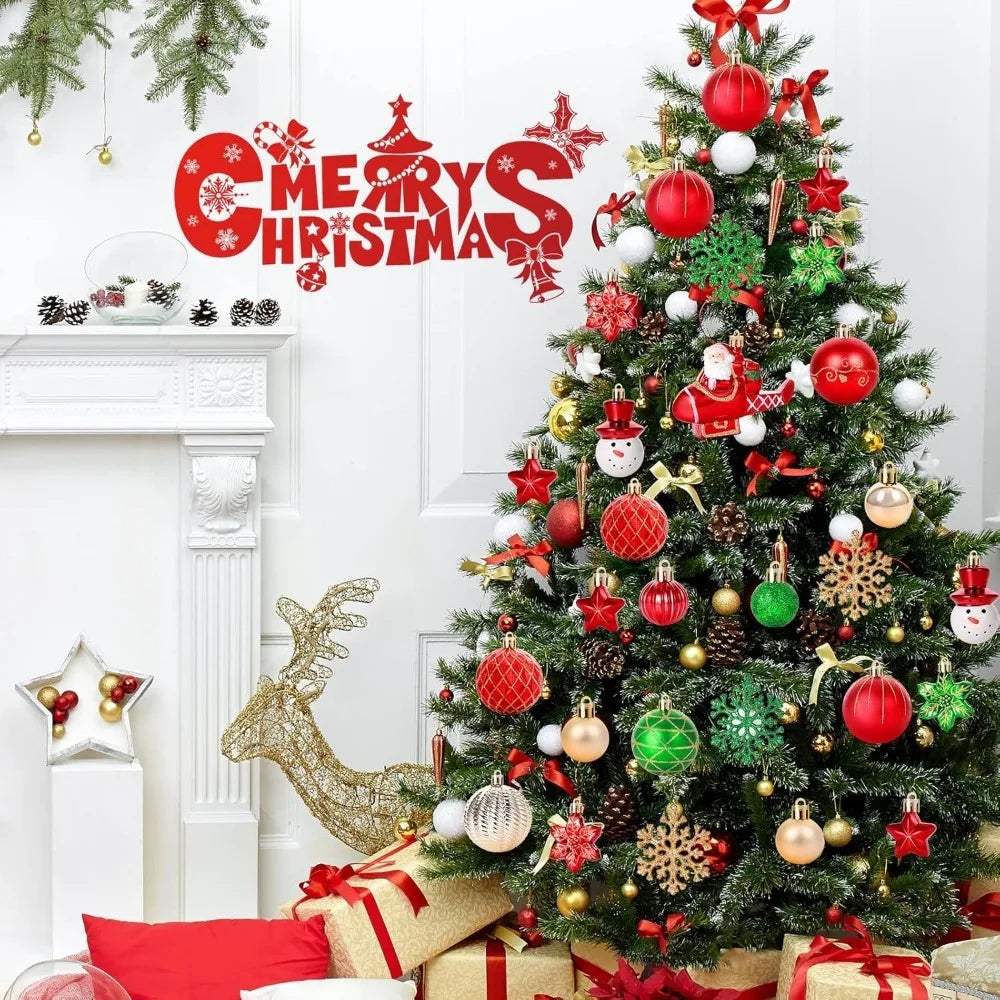 Choice GQ498 Weihnachtskugel Set - 36 Stk, Durchmesser 3-6 cm