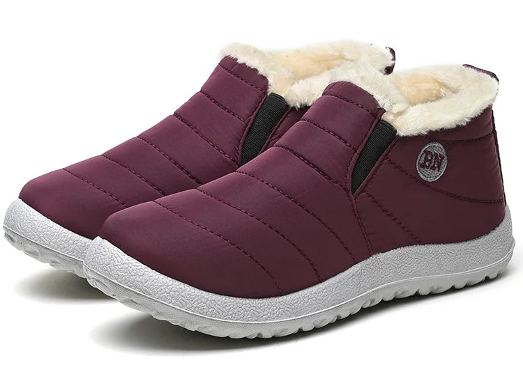 Ghete de iarnă pentru femei HAJINKCN, impermeabile, cu căptușeală - Mărimea 36-41, fără slip, până la gleznă