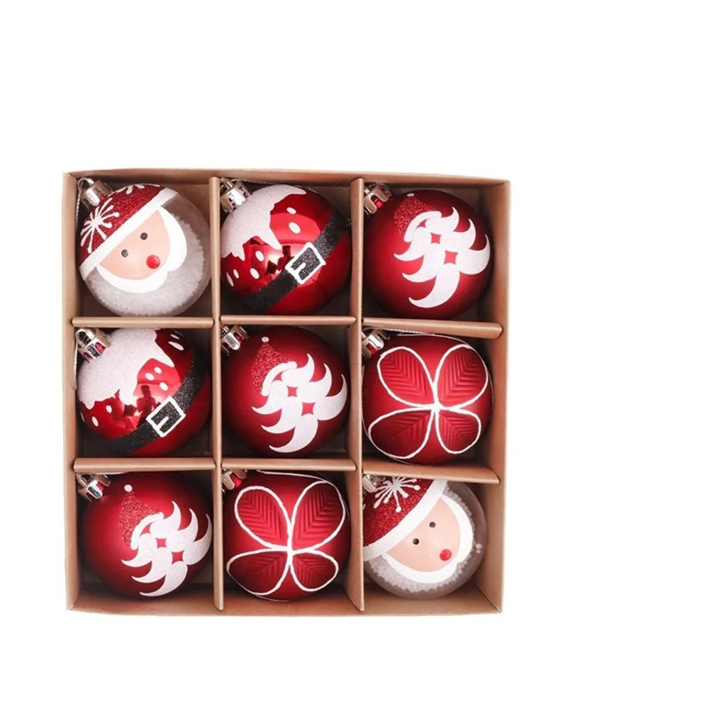 Choice Kugeln Weihnachtsmann-Motiv - Inhalt 9 Stück, Durchmesser 6 cm