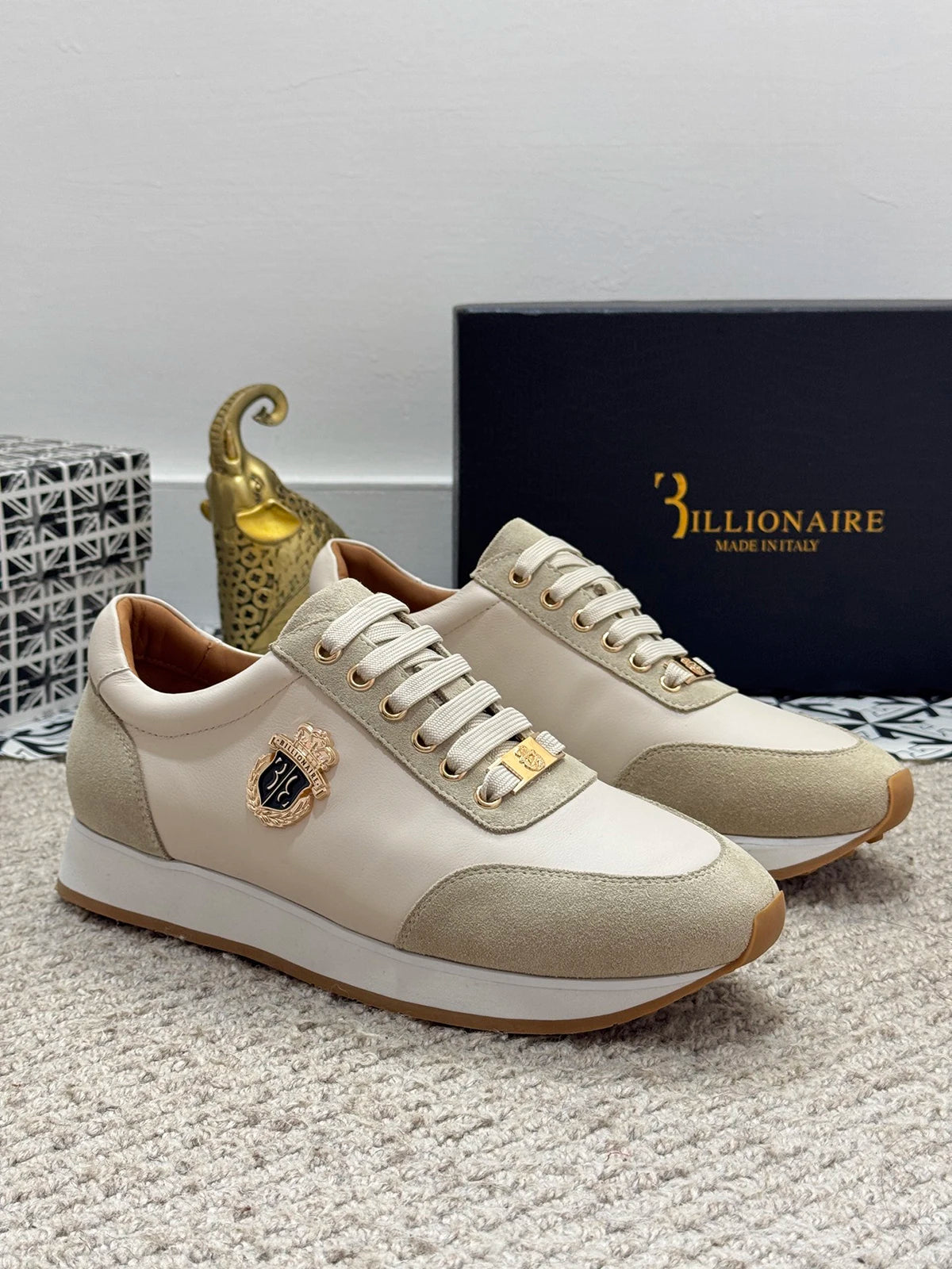 BLSK CPRT Slip On Sneaker Stickerei Design - Größe 39-45, Rindsleder Innenfutter, Gummisohle