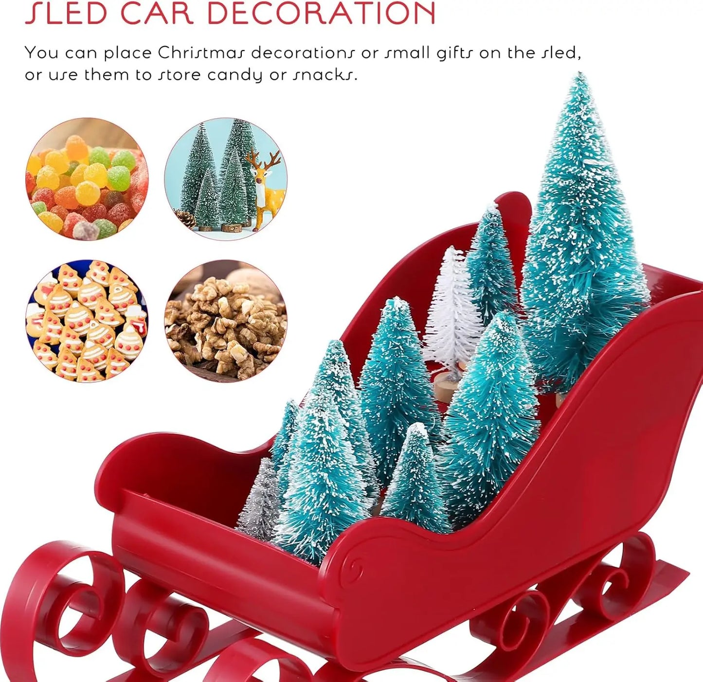 Guangdong CN Schlitten-Dekoration Rot - Größe 25 cm, Material Kunststoff