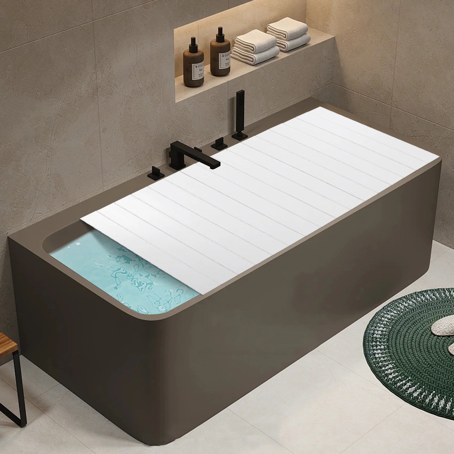 NONEM Badewannenabdeckung Faltbar PVC Größe 170x70 cm