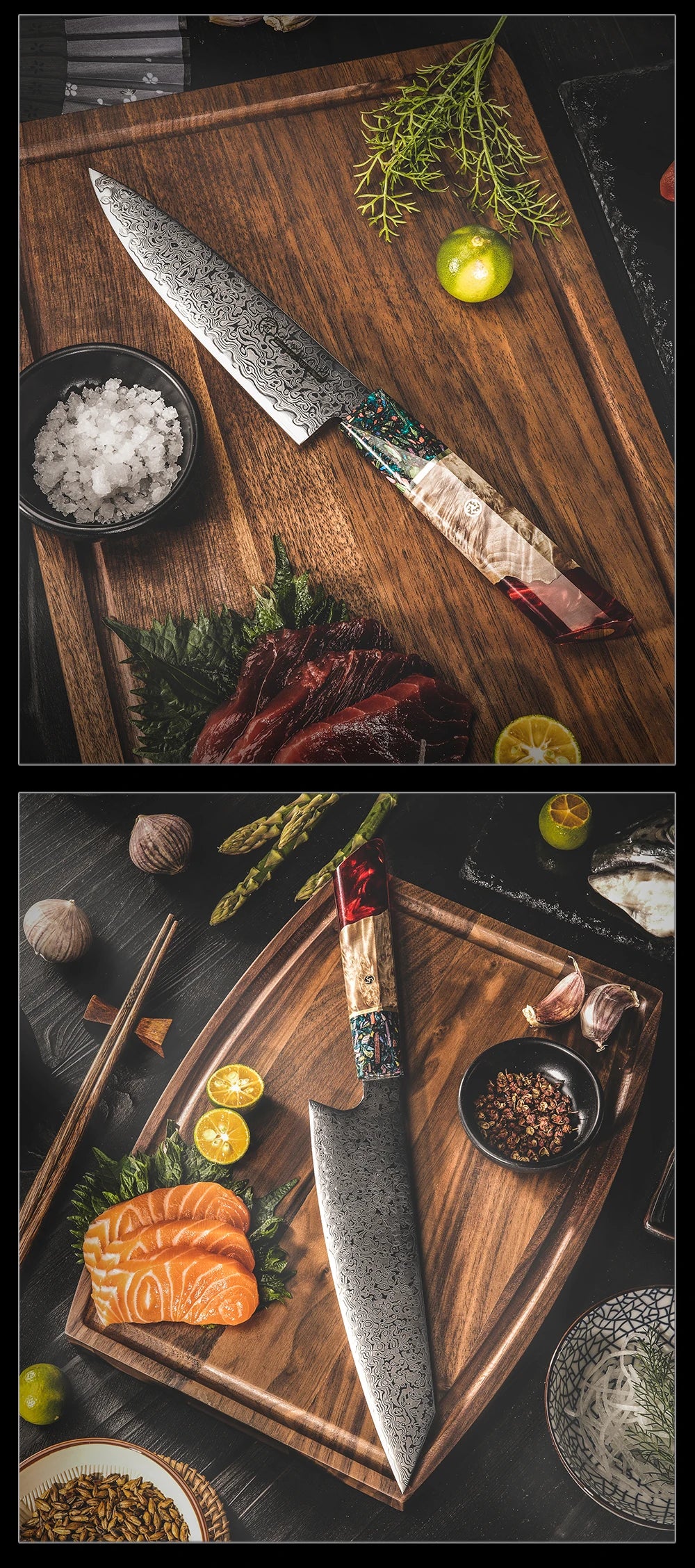 Grandsharp 1-5 Pcs Kitchen Knife Sets 67 Layers Japanese Damascus Knife AUS-10 Steel Chef Utility Knives Sashimi Slicing Cutlery