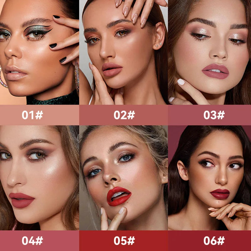 Pudaier Lipgloss Wasserdicht Langanhaltend - 6 Farben 6ml