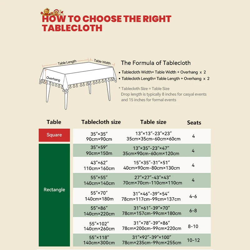 Christmas Rectangle Tablecloth Winter Waterproof Damask Floral Decorative Table Cloths Table Covers For Dinner Parties Holiday