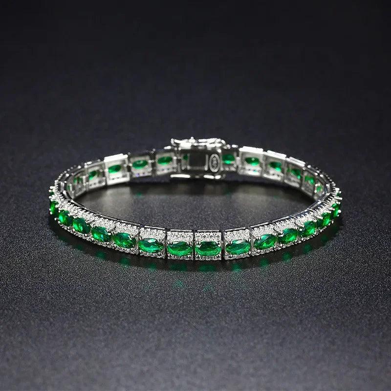 Handmade emerald diamond bangle bracelet jewelry gift for girls
