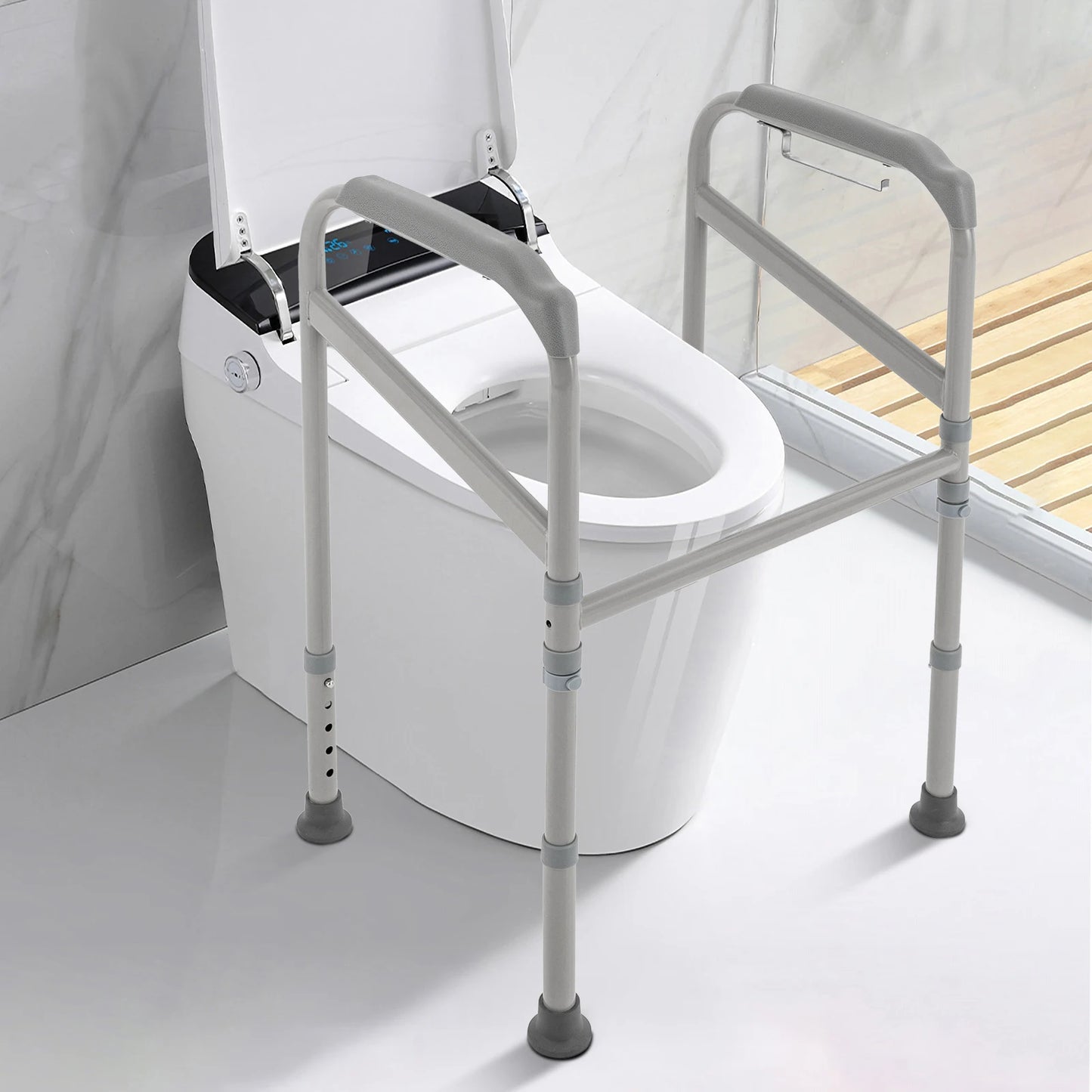 CareSafe Toiletten-Sicherheitsgeländer Verstellbar Rutschfest 56x46cm